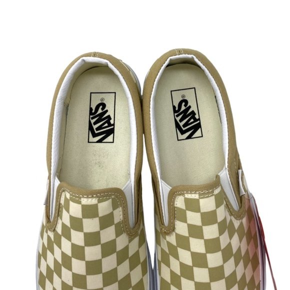 VANS Classic Slip On Shoes Check Taupe Women's Canvas Size Sneakers VN0A5AO8YUU - Picture 7 of 10